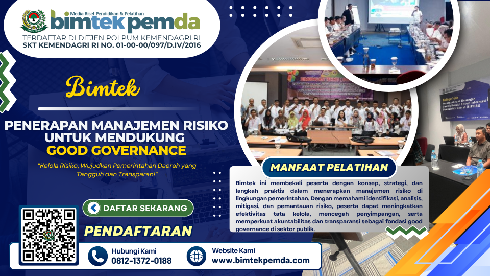 Cover Bimtekpemda (80) Bimtek Penerapan Manajemen Risiko untuk Mendukung Good Governance