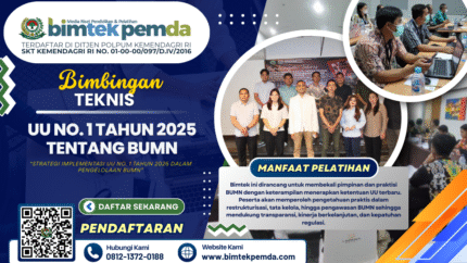 Bimtek ini dirancang untuk membekali pimpinan dan praktisi BUMN dengan keterampilan menerapkan ketentuan UU terbaru. Peserta akan memperoleh pengetahuan praktis dalam restrukturisasi, tata kelola, hingga pengawasan BUMN sehingga mendukung transparansi, kinerja berkelanjutan, dan kepatuhan regulasi.