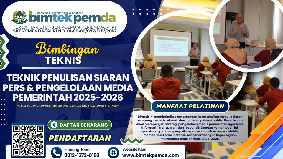 Bimtek Teknik Penulisan Siaran Pers & Pengelolaan Media Pemerintah 2025-2026