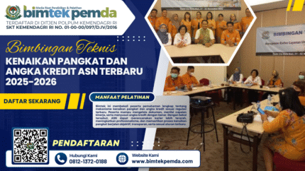 Bimtek ini membekali peserta pemahaman lengkap tentang mekanisme kenaikan pangkat dan angka kredit sesuai regulasi terbaru. Peserta mampu mengelola dokumen, menilai capaian kinerja, serta menyusun angka kredit dengan benar. Dengan bekal tersebut, ASN dapat merencanakan karier lebih terarah, meningkatkan profesionalisme, dan memastikan proses kenaikan pangkat berjalan objektif, transparan, serta sesuai aturan terbaru.