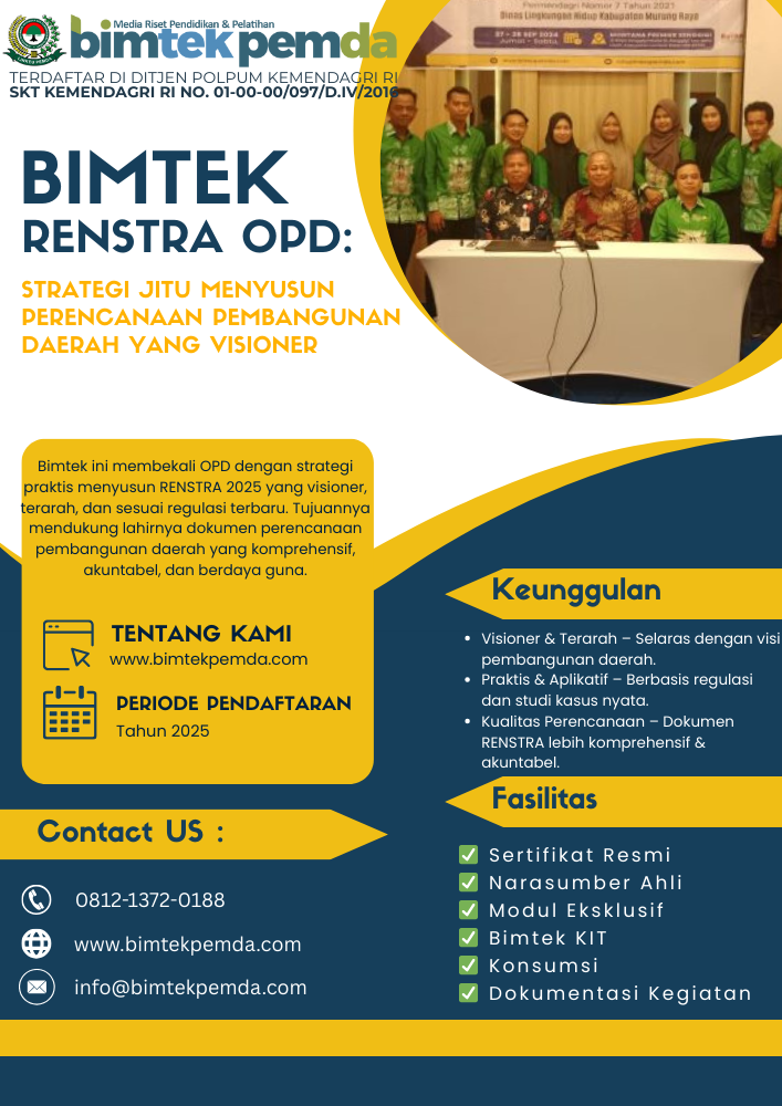 Bimtek RENSTRA OPD 2025: Strategi Jitu Menyusun Perencanaan Pembangunan Daerah yang Visioner
