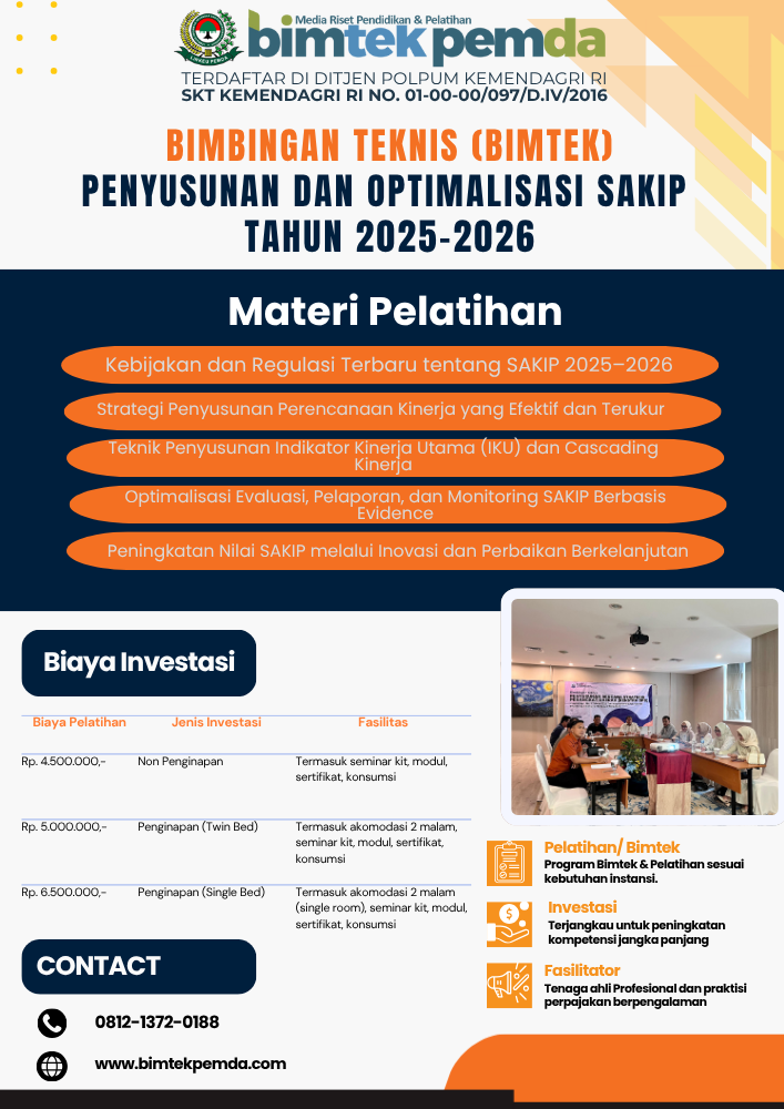 Bimbingan Teknis (Bimtek) Penyusunan dan Optimalisasi SAKIP Tahun 2025-2026