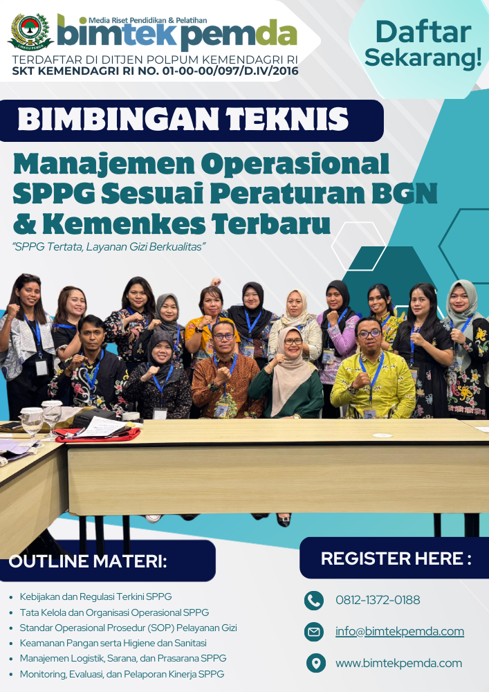 Bimbingan Teknis Manajemen Operasional SPPG Sesuai Peraturan BGN & Kemenkes Terbaru