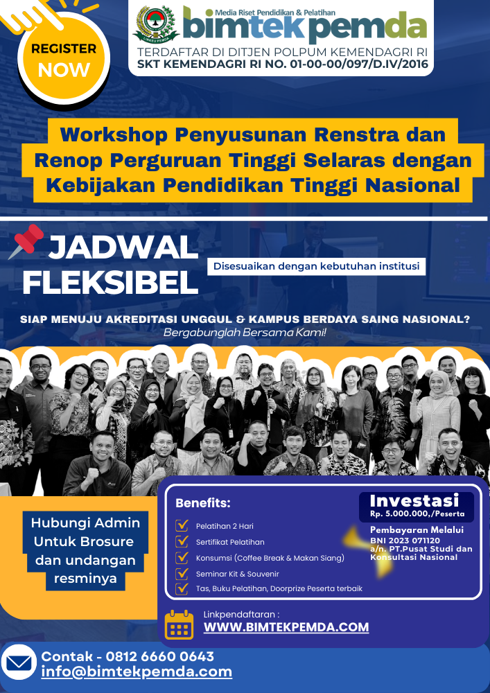 Workshop Penyusunan Renstra dan Renop Perguruan Tinggi Selaras dengan Kebijakan Pendidikan Tinggi Nasional