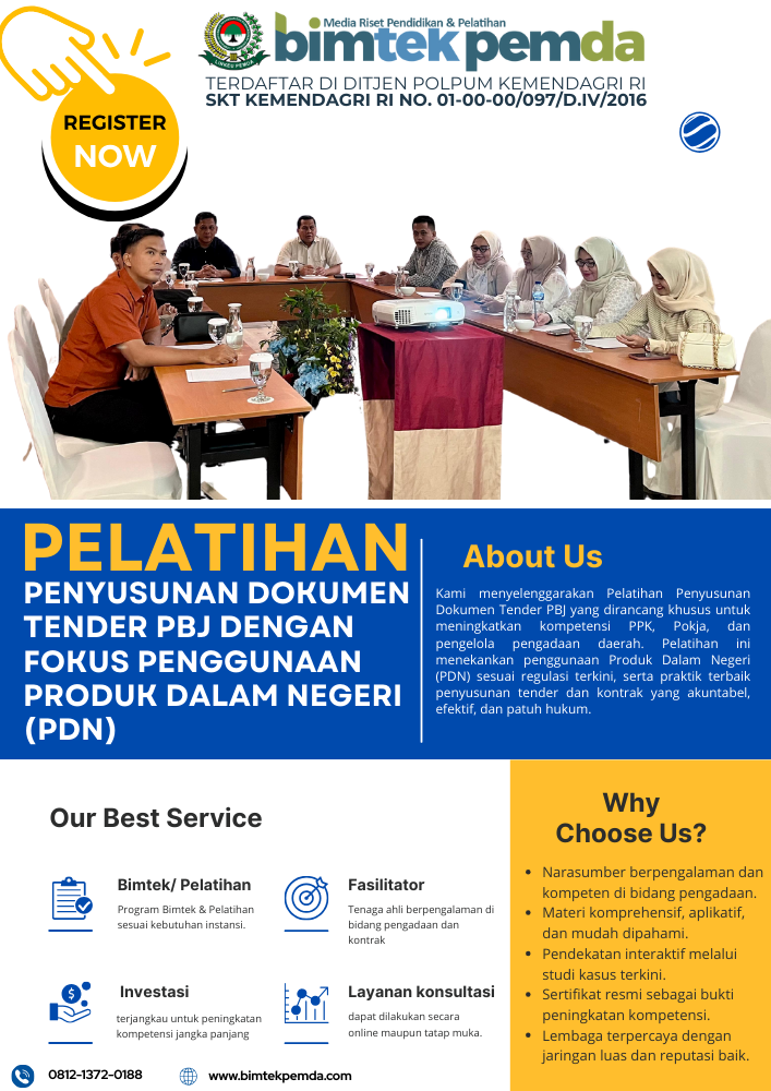 Pelatihan Penyusunan Dokumen Tender PBJ dengan Fokus Penggunaan Produk Dalam Negeri (PDN)