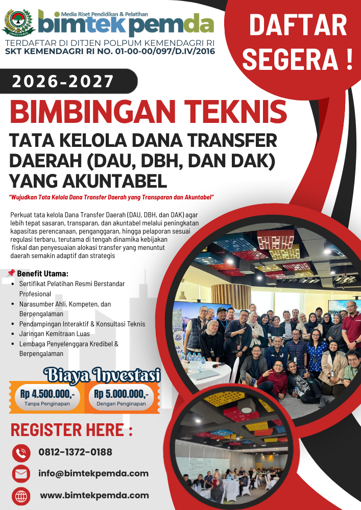 Bimtek Tata Kelola Dana Transfer Daerah (DAU, DBH, dan DAK) yang Akuntabel