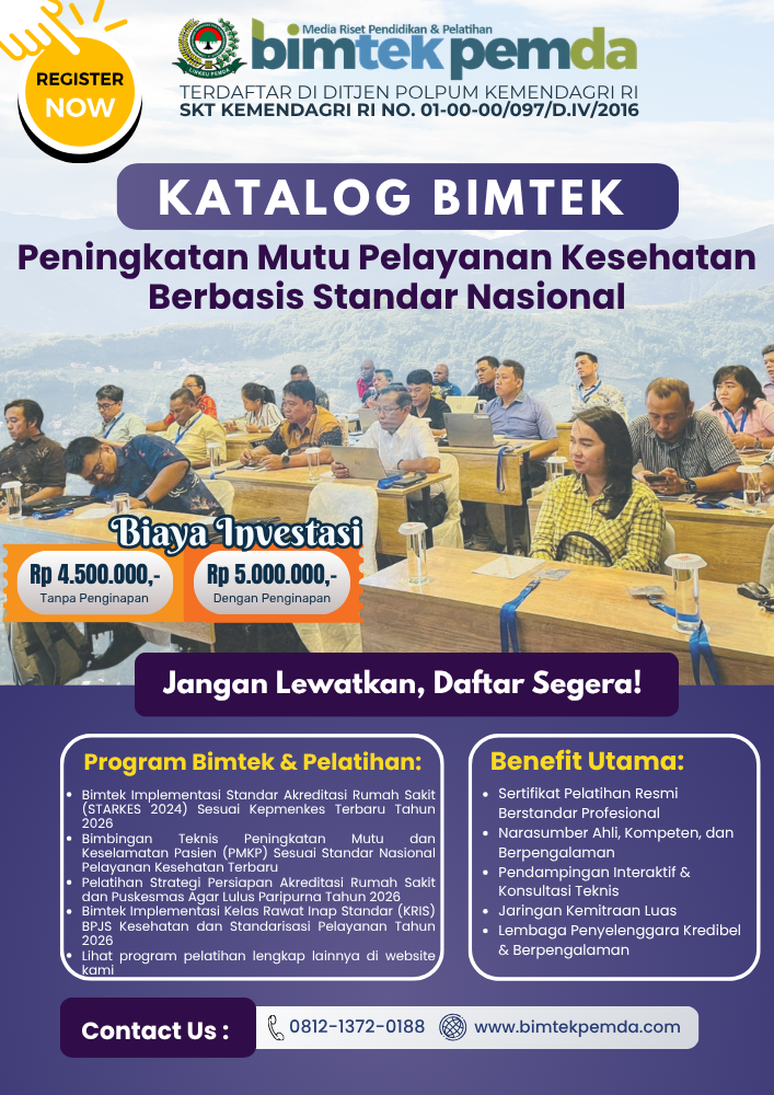 Katalog Bimtek Peningkatan Mutu Pelayanan Kesehatan Berbasis Standar Nasional