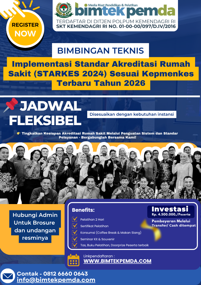 Bimtek Implementasi Standar Akreditasi Rumah Sakit (STARKES 2024) Sesuai Kepmenkes Terbaru Tahun 2026