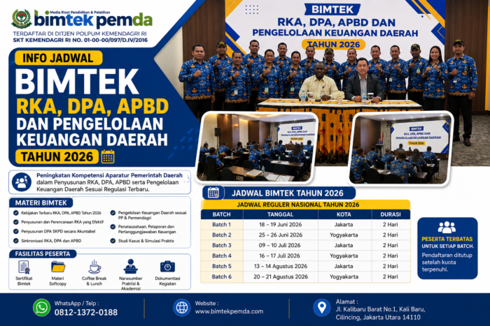 Info Jadwal Bimtek RKA, DPA, APBD Dan Pengelolaan Keuangan Daerah Tahun ...