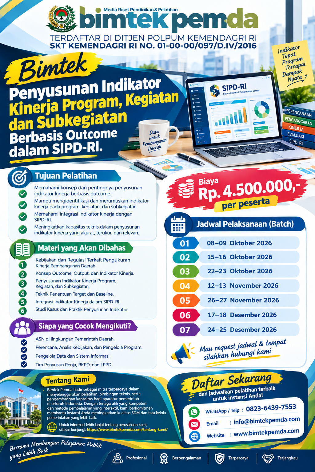 Bimtek Penyusunan Indikator Kinerja Program, Kegiatan dan Subkegiatan Berbasis Outcome dalam SIPD-RI Bimtek Penyusunan Indikator Kinerja Program, Kegiatan dan Subkegiatan Berbasis Outcome dalam SIPD-RI - Gambar 1
